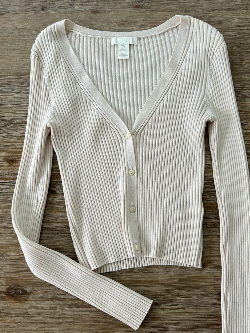 H&M Ribbed V‑Neck Cardigan